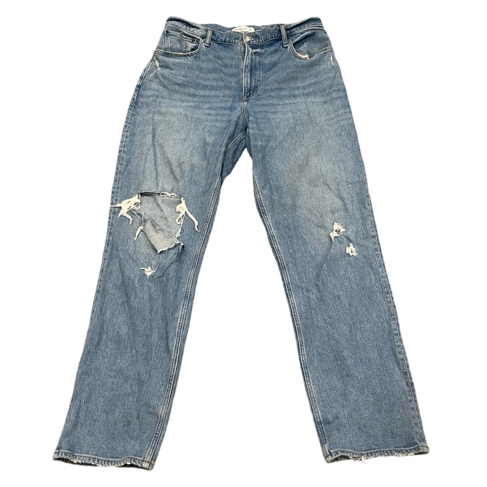 Abercrombie & Fitch The 90's Straight High Rise Jeans Curve Love SZ 32W 14L